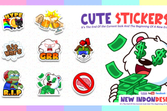 create custom amazing discords stickers, kick or twitch
