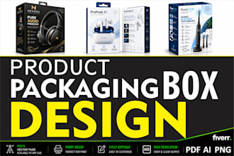 design custom product packaging box and label with dieline