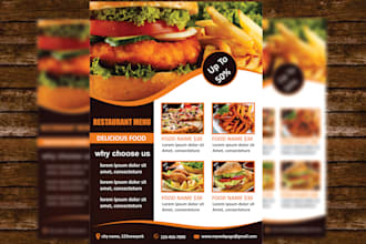 design outstanding flyer for restaurant menu