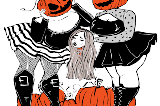 draw halloween illustration for you