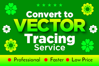 do vector tracing logo, image or drawing HD quality