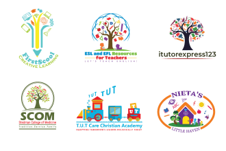 do daycare, school, college, university and educational logo