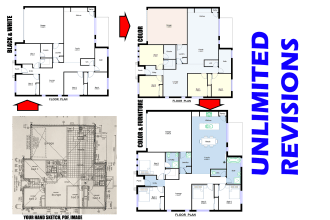 redraw floor plan for real estate agents and architects