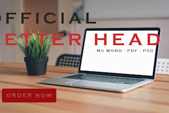 design official clean letterhead, print ready