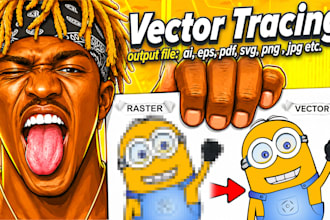 do vector tracing, vectorize images, and convert logo to vector