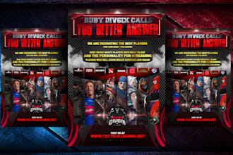 design amazing game flyer, twitch flyer,tournamet flyer