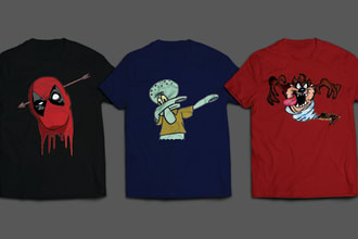 do awesome cartoon and clean t shirt design