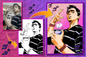 draw you as a character from jojo bizarre adventure