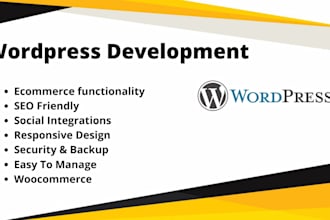 develop wordpress business , ecommerce site