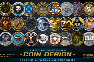 do a cryptocurrency, token, challenge coin, and coin design