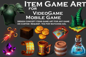 create concept item game art for your game