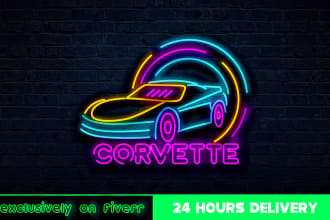 create an awesome 3d neon logo for you