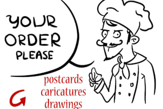draw a postcard, caricature or advertisment