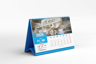 create a monthly or yearly desk wall calendar and weekly planner