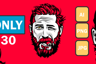 draw a black and white to color vector art portrait