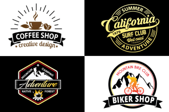 do unique creative retro vintage logo and t shirt design