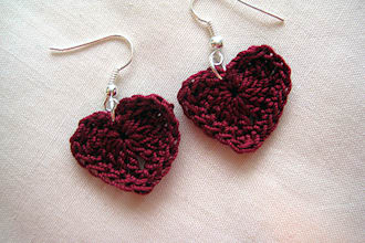 crochet dainty HEART Earrings