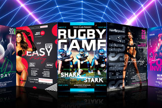do event, party, club, dj, sports, church, food flyer or poster