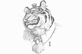 design portrait line art fantasy character