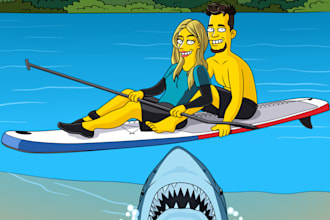 draw picture turn into yellow cartoons