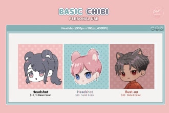 draw cute chibi illustration for you