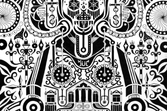 draw a tattoo or illustration in a neo tribal style