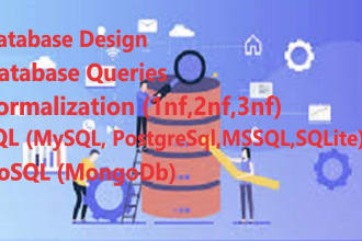 develop sql database schema, design erd and write sql queries