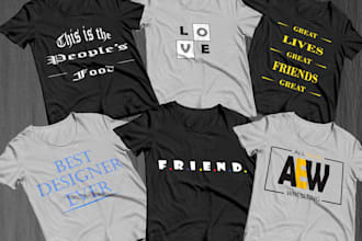 design a bulk custom typography t shirt