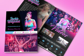 design clickable press kit, epk, media kit, one sheet, pitch deck