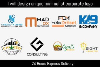 design unique minimalist corporate logo for your business