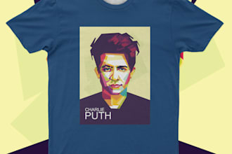 do t shirt design from your photo into wpap pop art