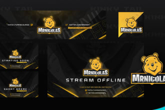 design twitch overlays and mascot logo for your stream