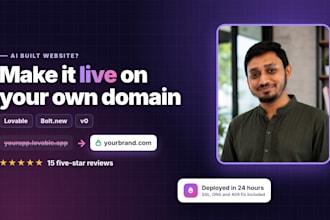 deploy your lovable, bolt or ai built website to your own domain and hosting