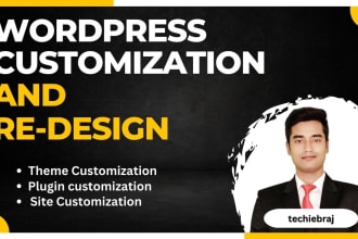 customize wordpress theme, plugin, or woocommerce site