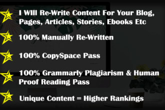 rewrite any article to make it plagiarism free and unique