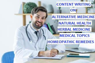 write SEO articles on natural health, herbal and homeopathy