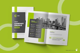 design company profile, brochure, annual report, proposal or booklet