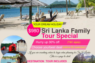 design a creative travel tour flyer poster for your business