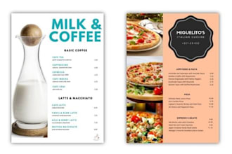 design professional menu for restaurant bar and coffee shop