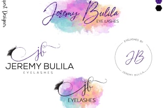 design watercolor signature eyelash and beauty salon logo
