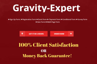 design gravity form, wp form and custom form with wordpress landing page