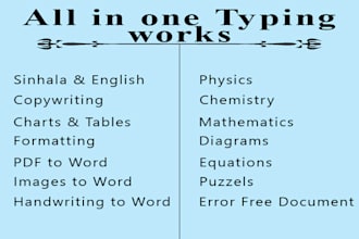 do your any kind of typesetting in english or sinhala