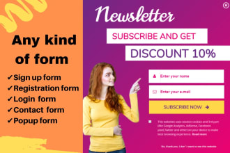 make opt in popup, mailchimp,contact form with autoresponder