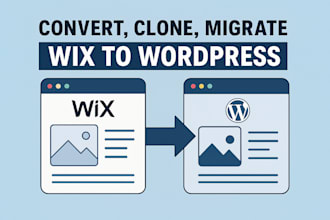 convert, clone, migrate wix to wordpress website