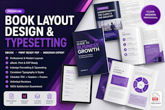 design professional book layout, ebook layout, workbook in indesign