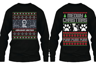 create ugly christmas sweater and t shirt design