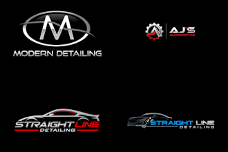 design car automotive, auto dealing and car wash logo