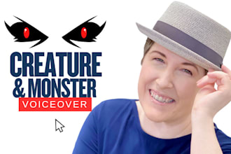 record creature, monster, alien, cartoon, horror, game character voice acting