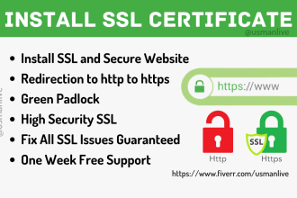 install SSL certificate and fix SSL issues