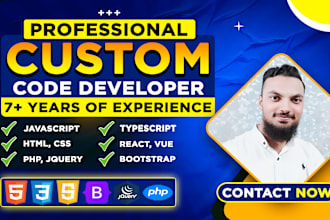write custom html, css, javascript or jquery code for your websites
